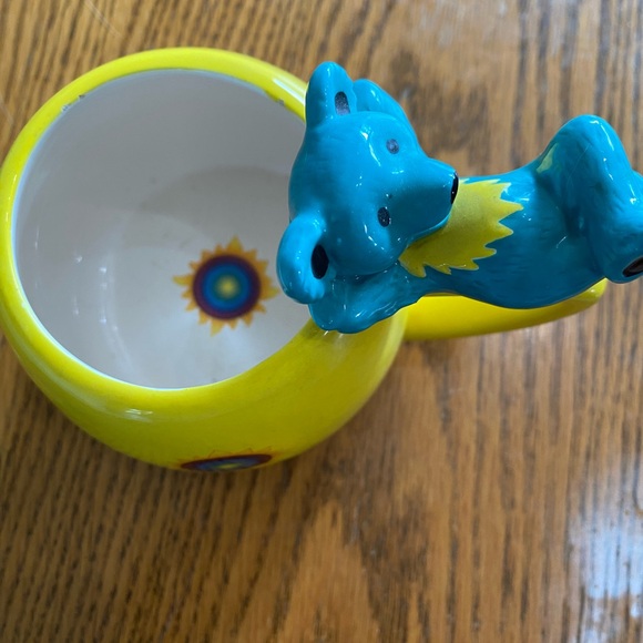 Grateful Dead Yellow Mug with blue deady bear - Picture 2 of 5